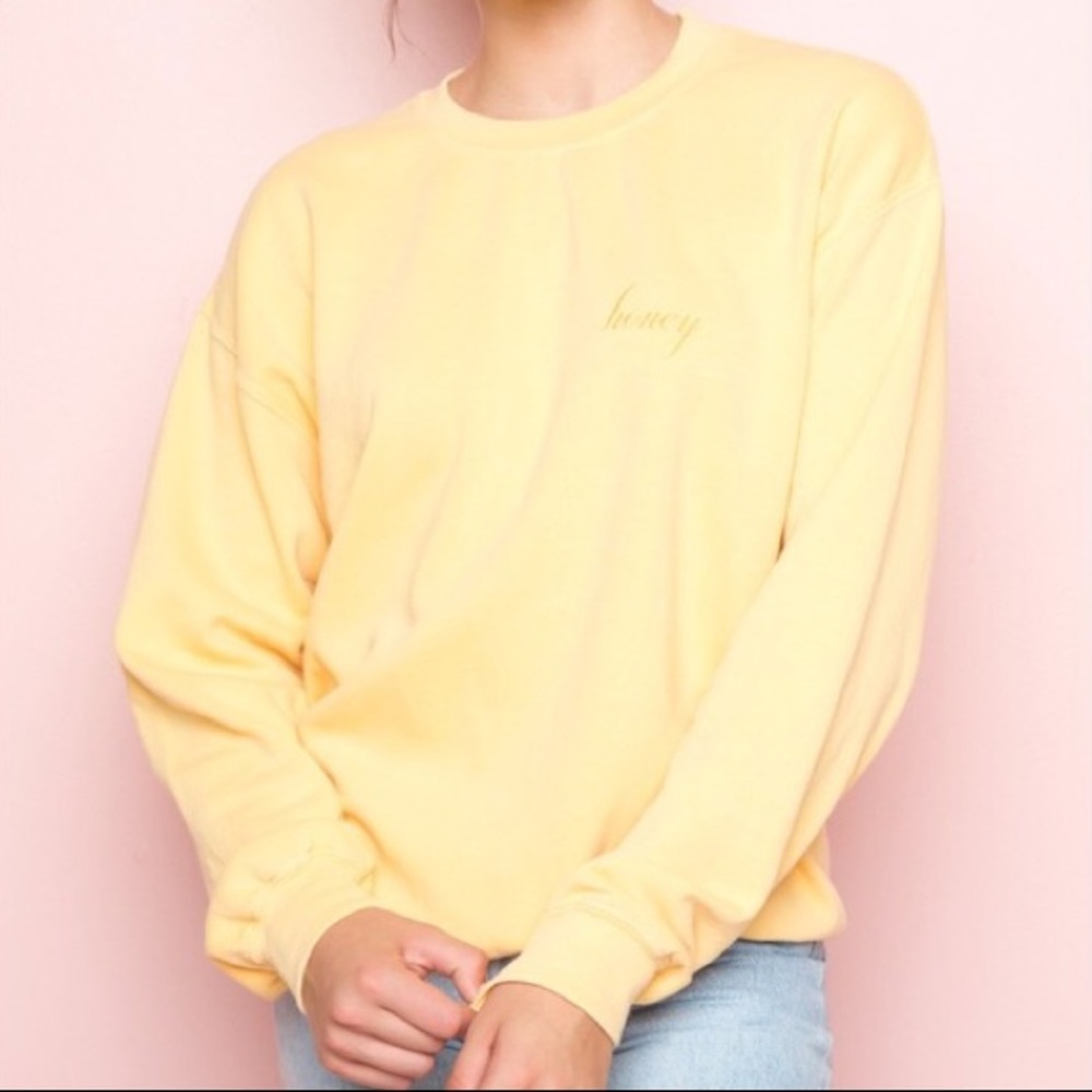 Brandy Melville Erica Honey Embroidery Sweatshirt